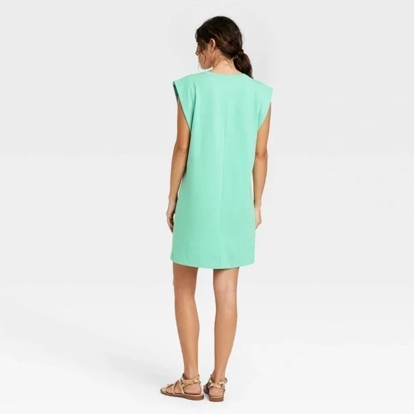 A New Day Sleeveless Tee Shirt Dress NWT Teal - Picture 2 of 11